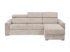 Beige corduroy reversible corner sofa bed - Bohometop wide 140cm sleeping area - 22cm memory foam mattress - Bohometop 08077XKNJ