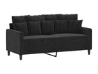 2-Piece Sofa Set with Cushions, Black Velvet 88775GVPV