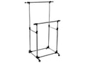 Double clothes rack in black stainless steel - Dimensions: W 88/150 x D 66 x H 96/163cm 04182XKHV