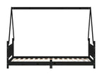 Black children's bed frame 80x200 solid pine wood 26379FPRV