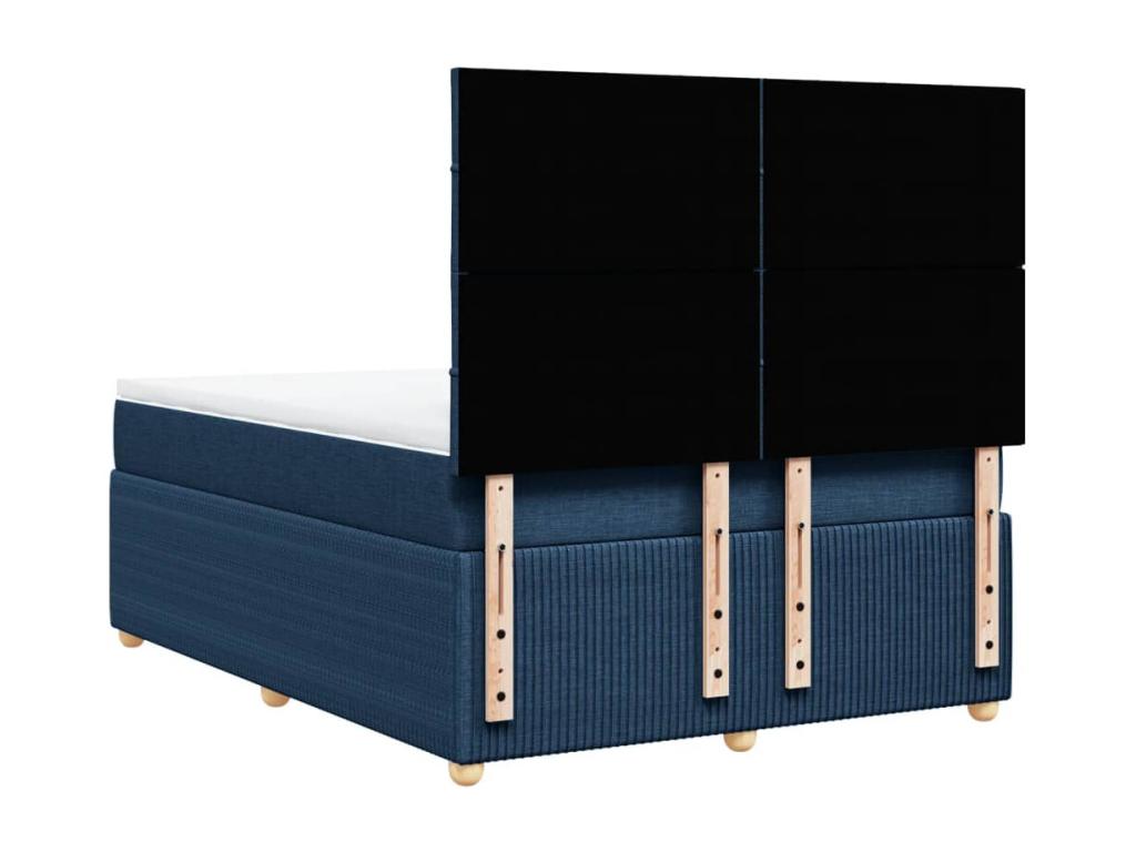 Bohometop bed base with mattress, blue, 140x200 cm, fabric, 47494MBBR