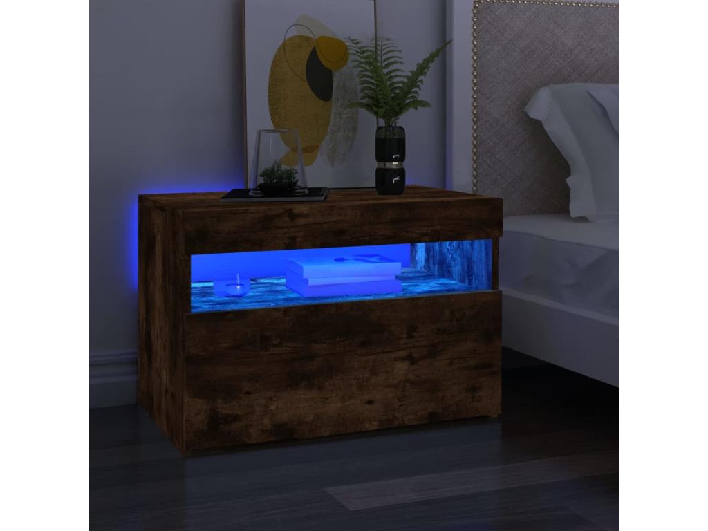 TV stand with Bohometop LED, Smoked Oak, 60x35x40 cm, 54238IFKI