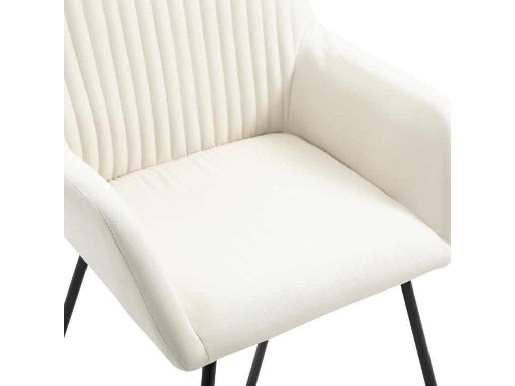 Set of 6 cream fabric dining chairs 80301ZPQF