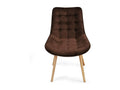 Set of 8 living room/dining room chairs with wooden legs and brown velvet upholstery 01 0000557 89118FFCA