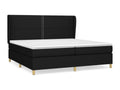 Upholstered bed base with mattress, black, 200x200 cm, fabric, 18706MNVV