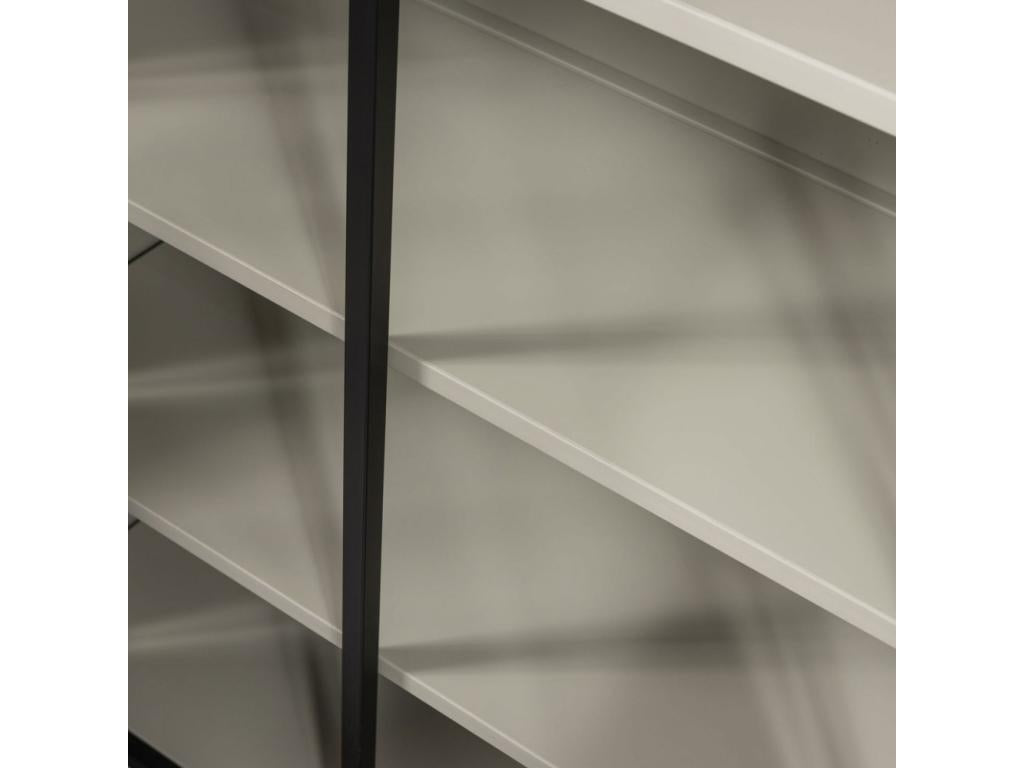 Bohometop - 2-Door Metal Display Cabinet H200cm - Black 75575DIFN