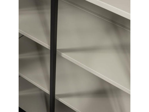 Bohometop - 2-Door Metal Display Cabinet H200cm - Black 75575DIFN