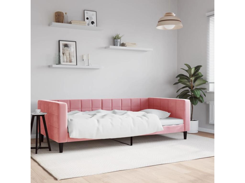 Pink daybed 100x200 cm velvet 25474KPPA
