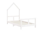White children's bed frame 80x160 solid pine wood 05418NYVW