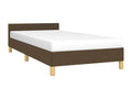 Bed frame with headboard, dark brown, 80x200 cm, fabric, 96003ERMN