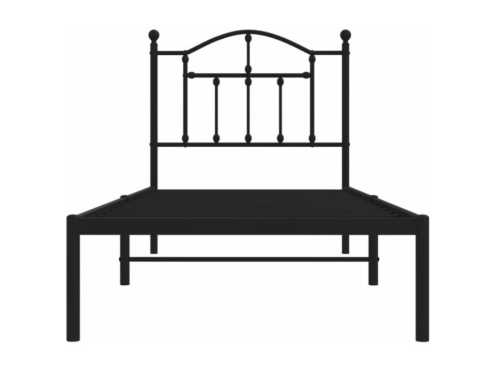 Metal bed frame with black headboard 90x200 cm 03088LTKH