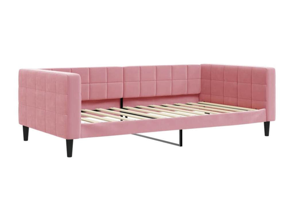 Pink daybed 100x200 cm velvet 25474KPPA