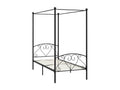 Black Metal Canopy Bed Frame 90x200 cm 28550PCFU