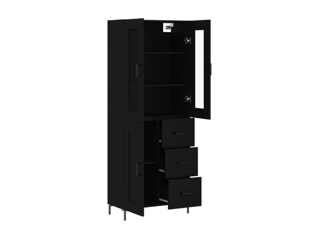 Highboard, Black, 69.5x34x180 cm, Engineered Wood, 49459HRTV