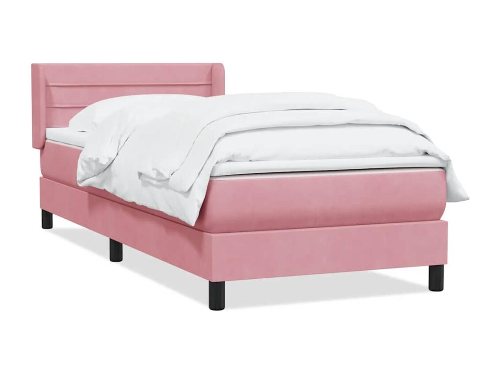 Bohometop bed base with pink velvet mattress 80x220 cm 22678PSSM