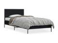 Black bed frame 90x200 cm engineered wood and metal 78643ICKW