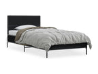 Black bed frame 90x200 cm engineered wood and metal 78643ICKW