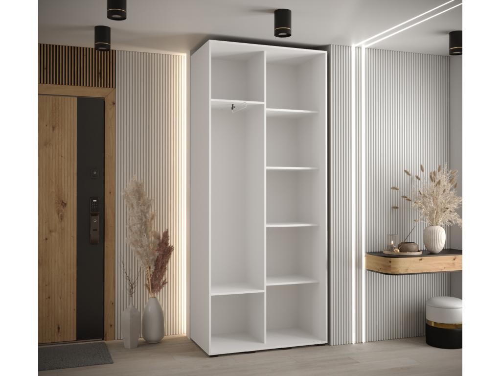 Bohometop 6 Sliding Door Wardrobe 235.2/120/45 2 Doors White/White/Silver 69855FCDH