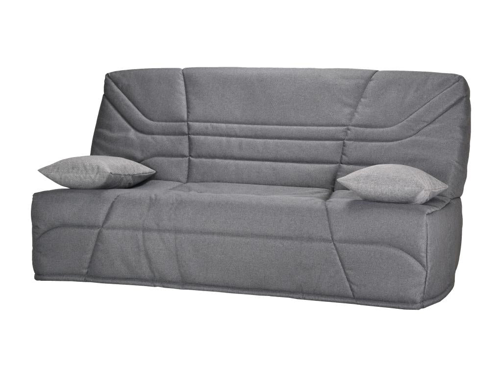 Bohometop fabric click-clack sofa with storage, 14cm mattress, 193cm length - Grey, Bohometop 36649KLDX