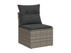 6-piece garden furniture set with grey resin wicker cushions 73682WOYJ
