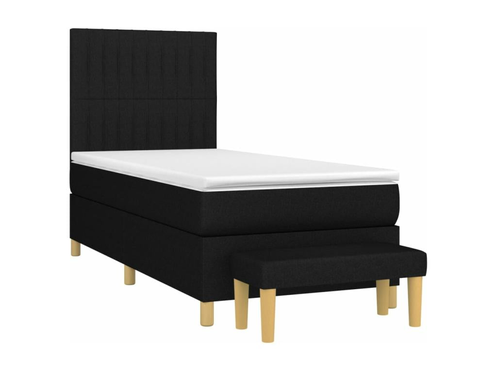 Bohometop bed base with mattress, black, 90x190 cm, fabric, 54144JDNM