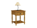 Bedside table with 1 drawer, solid pine, honey finish, 4 turned legs, 1 niche, W 51 H 59 D 43.7 cm, 02246PXRM