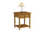 Bedside table with 1 drawer, solid pine, honey finish, 4 turned legs, 1 niche, W 51 H 59 D 43.7 cm, 02246PXRM