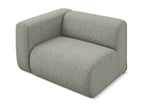Module with left-hand armrests in textured fabric - dark beige - Bohometop 08874JOZP