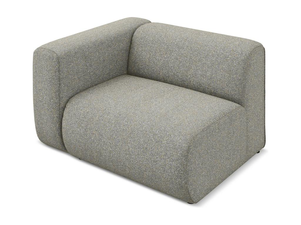 Module with left-hand armrests in textured fabric - dark beige - Bohometop 08874JOZP