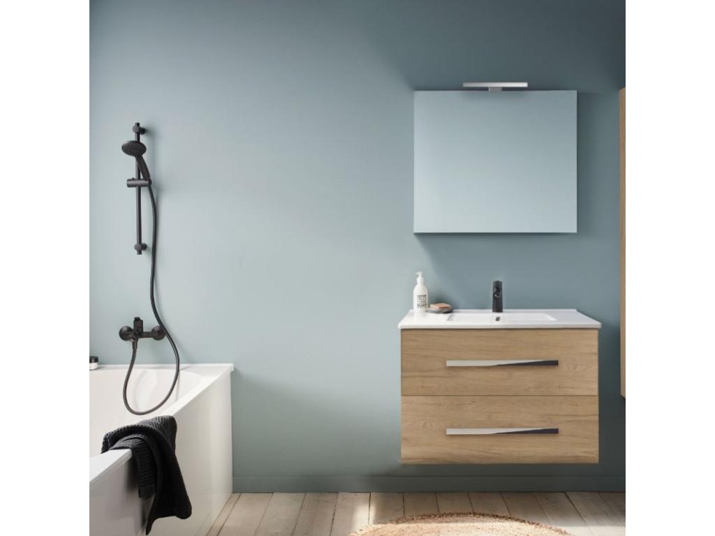 Bohometop Up 60cm oak vanity unit with mirror and spotlight 32507IBSX