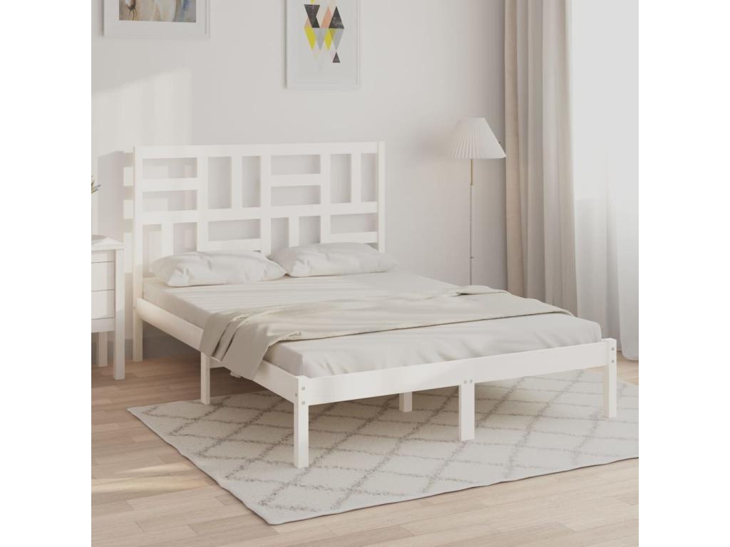 White Solid Wood Bed Frame 150x200 cm King Size 80722OHOF