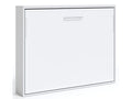 Nidchicshop Horizontal Wall Bed 140x190 - With Mattress - White Frame - White Front 13900SYXB