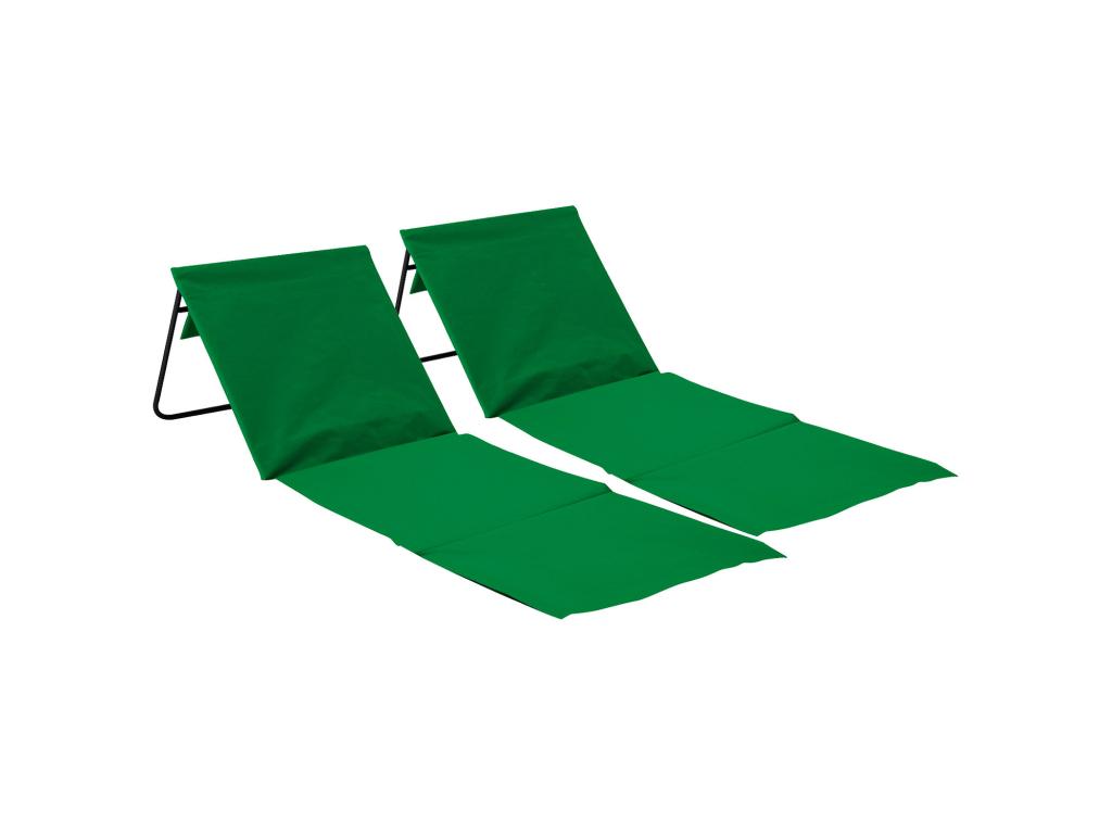Pack of 2 Foldable Padded Beach Mats with Backrest 153x51x42cm O91 95991MQQF