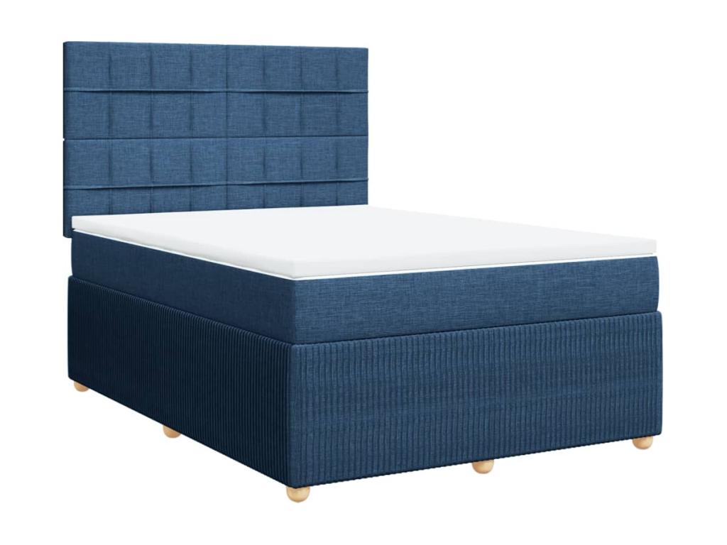 Bohometop bed base with mattress, blue, 140x200 cm, fabric, 47494MBBR