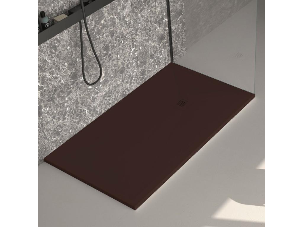 Nidchicshop smooth chocolate shower tray with colored grid - 100x90 cm 29649BEIH