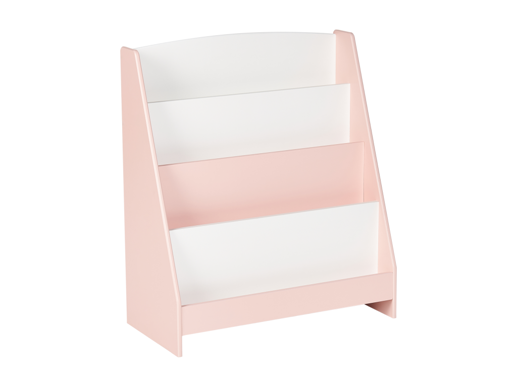 Bohometop 4-Shelf Bookcase, Engineered Wood, Pastel Pink, 37408MYEM