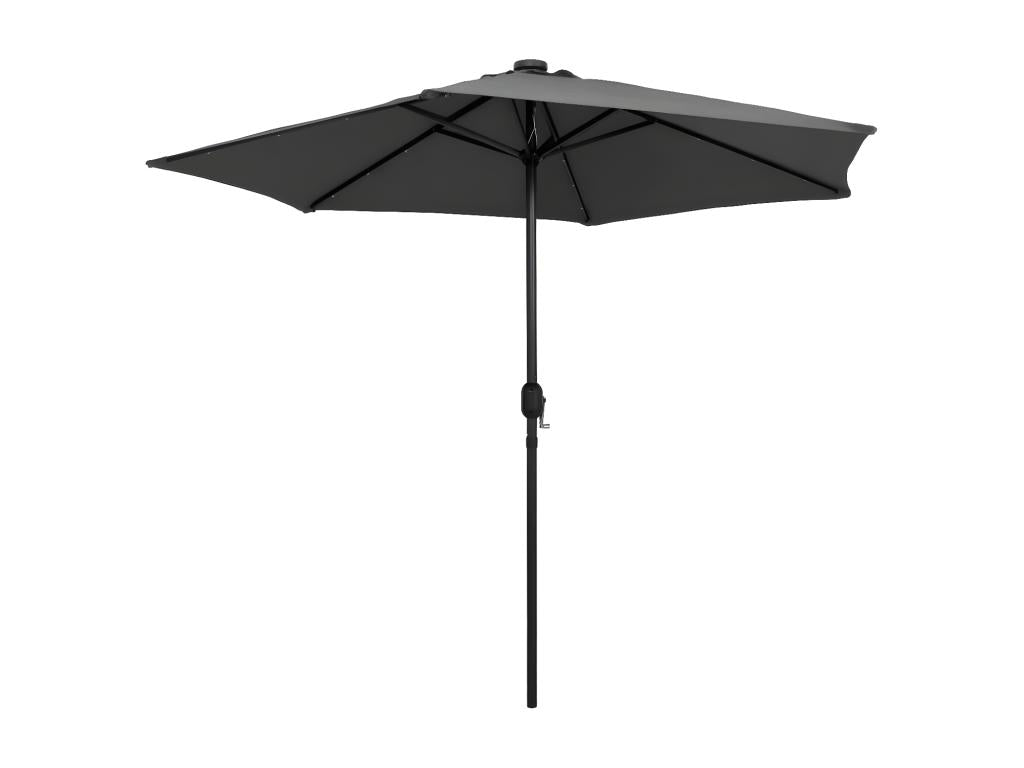 Parasol with LED and aluminum pole, 270 cm, Anthracite, 29533LDHI