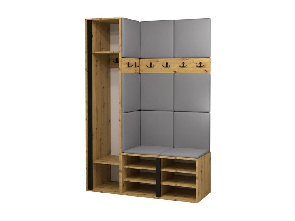 Bohometop 471 Hallway Unit 186x124x44cm White Faux Leather - Laminate 73931MEQN