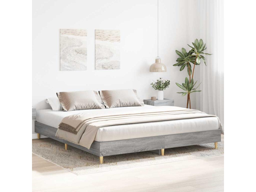 Bed frame without mattress Bohometop gray 200x200 cm 10028BVCZ