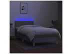 Bohometop bed base with LED light grey mattress 100x200 fabric 19720MLPD