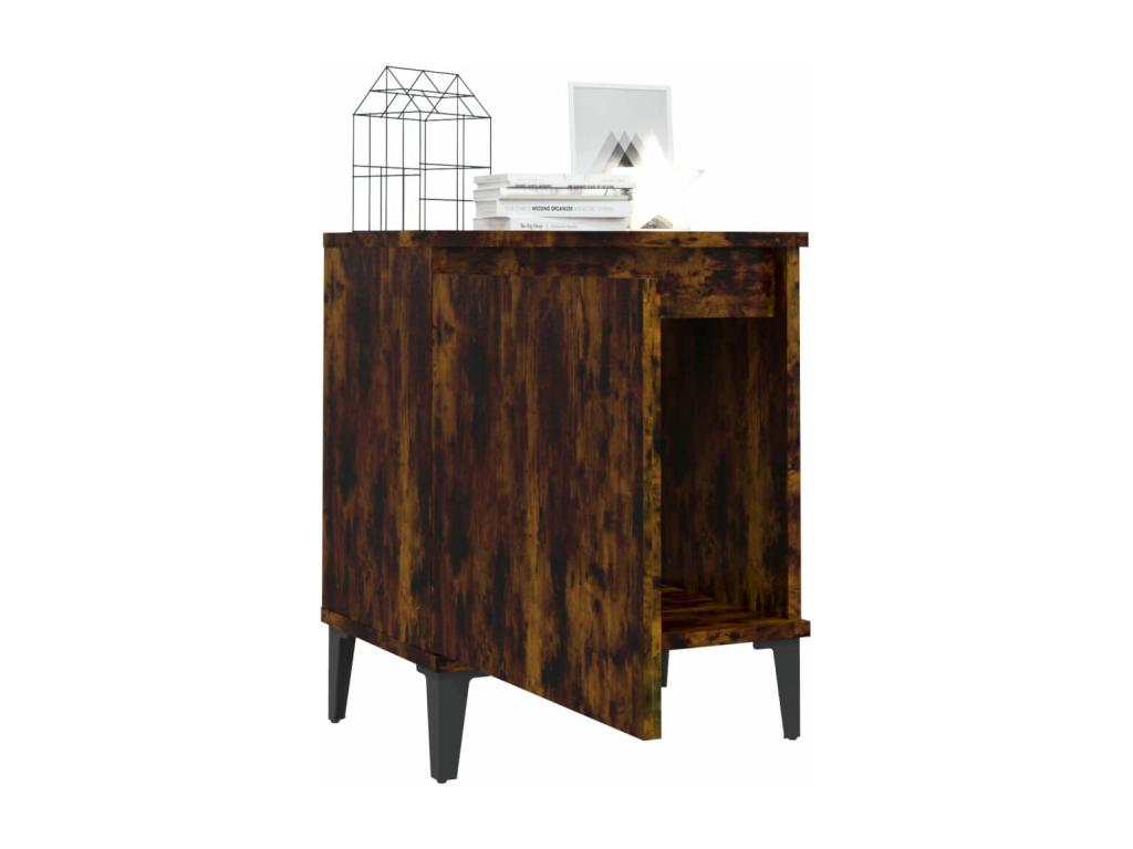 Bohometop - Bedside table with metal legs, smoked oak, 40x30x50 cm, 80552BXVY