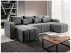 Bohometop 108 Corner Sofa, Grey, with Sleeping Function and Bed Box, 313x147x86cm, 68909NDLG