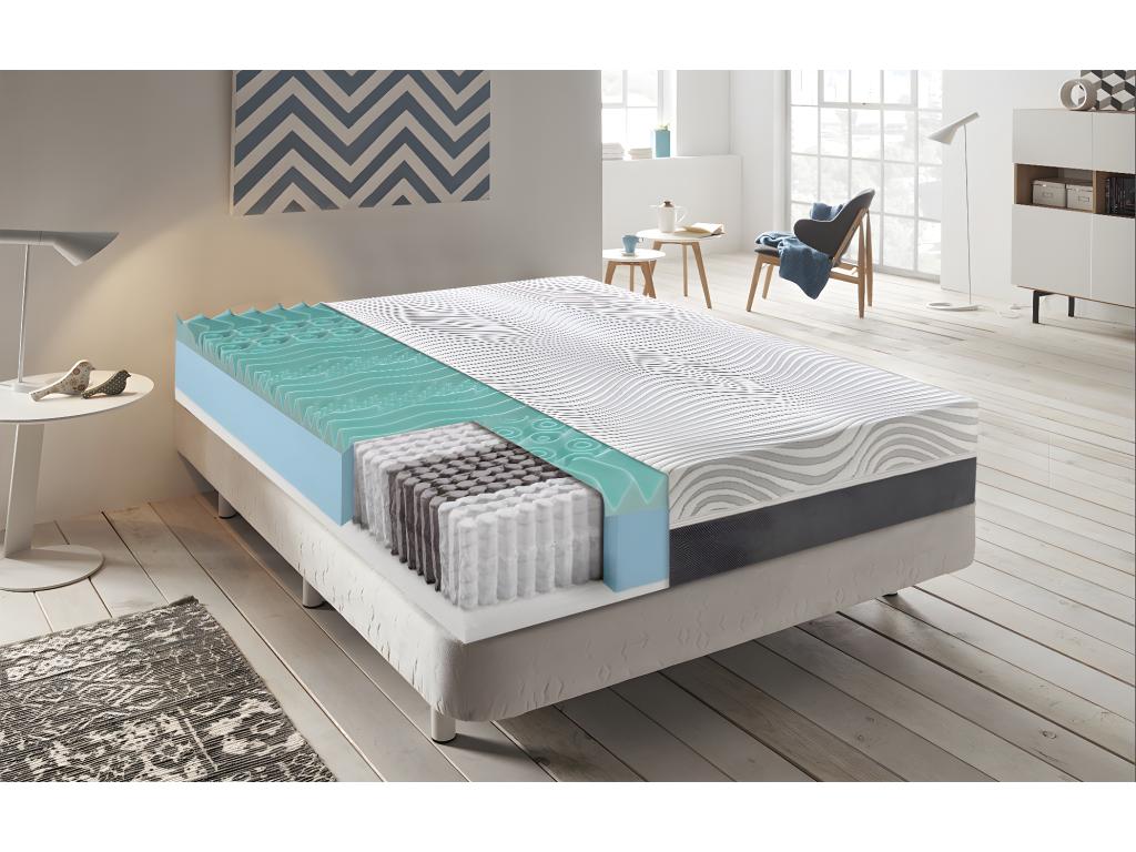 Pocket spring mattress - memory foam - 9 zones with removable cover, Bohometop model 120x200 cm 65371ELWW