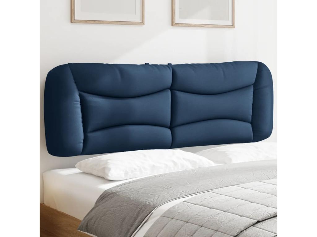 Blue cushioned headboard 160 cm fabric 19657QRIQ