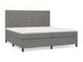 Upholstered bed base with mattress, dark grey, 200x200cm, fabric