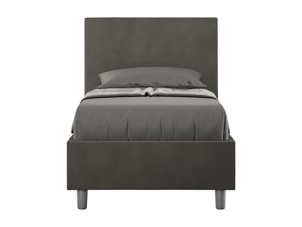 Bohometop grey microfiber bed with tufted slatted base 80x190 68003GVDS