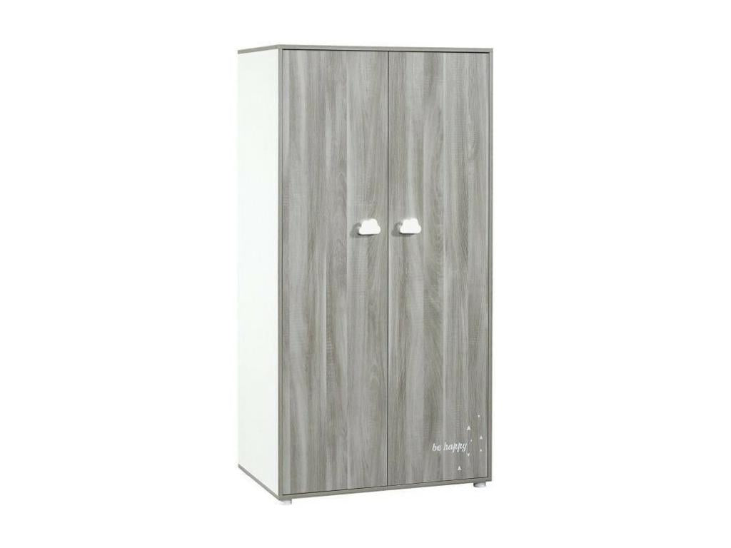 Nidchicshop Baby Bedroom Wardrobe, Flint Oak, 2 Doors, 16864JFZZ