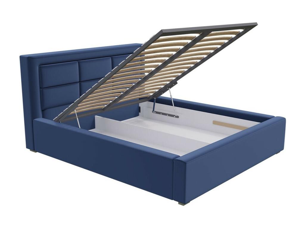 Bohometop 103 Double Blue Bed 160x200 Upholstered Slatted Base to Bohometop 180x223x93cm 12759ARMZ