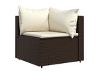 3-piece garden furniture set with brown resin wicker cushions 71391ERMP