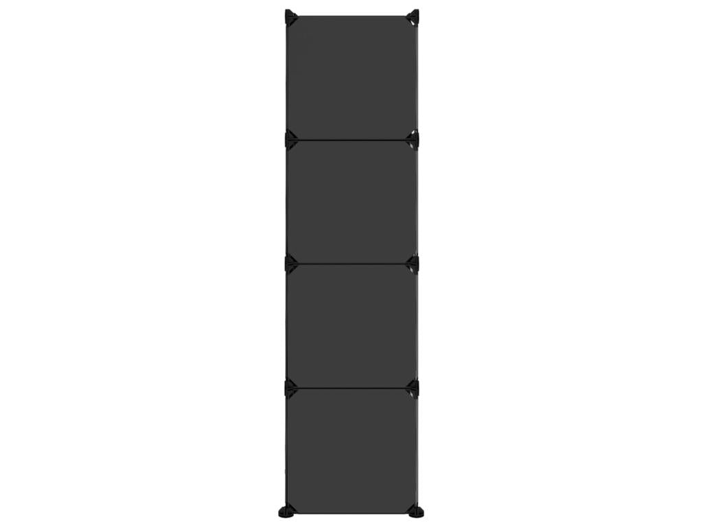 12-piece storage cubes with doors, black, PP, 64065DAVC